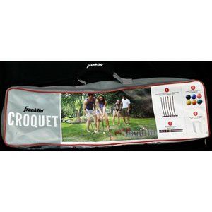Franklin Gray Croquet Carrying Storage Bag Case Empty Red Piping Zip Closure